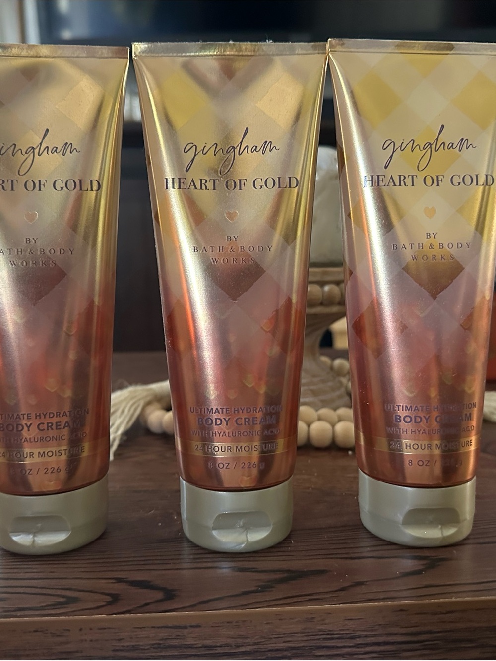 Bath & Body Works Gingham Heart of Gold Body Cream - Gold